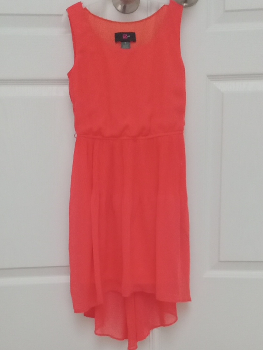 Iz Byer Neon Coral Sleeveless Top